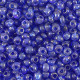 Glas rocailles kralen 8/0 (3mm) Transparent royal blue